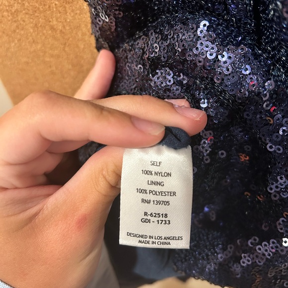 Honey and Rosie, sparkly purple fitted dress with slit, size xs - Picture 5 of 7